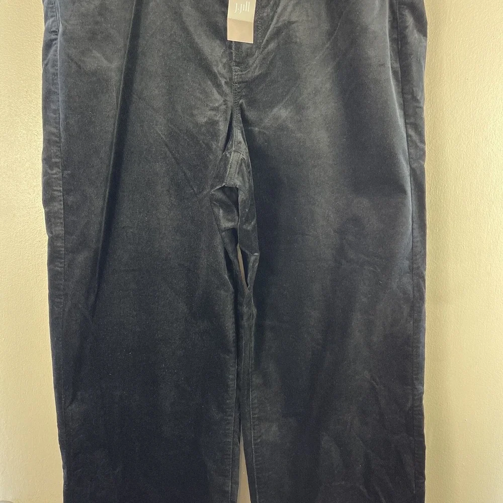J. Jill‎ Pants Women's Petite 16P Black Velvet Wide Leg High Rise NWT MSRP $109
